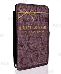 Outlet 😉 Bars ADD YOUR NAME - Burlap Guest Check Pad Holder 😉