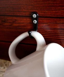 Deals ⭐ Bars "How To Tell Time" Coffee Mug And Wine Glass Holder - Wood Board Background (Hardware Included) ⌛ -Outlet Bars Store how to tell time hardware mug preinstalled ready to hang black 800x