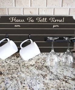 Best Pirce 🎉 Bars "How To Tell Time" Coffee Mug And Wine Glass Holder - Painted Background (Multiple Color Options) ❤️