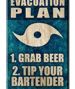 Wholesale 😉 Bars Wood Plaque Kolorcoat™ Sign - Hurricane Evacuation Plan ⌛