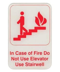 New ⭐ Bars "In Case Of Fire Do Not Use Elevator" Sign- 6" X 9" 🔔