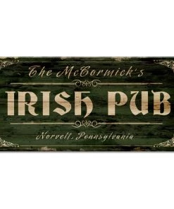 Cheap ⌛ Bars IRISH PUB - CUSTOMIZABLE Large Vintage Wooden Bar Sign - 11 3/4" X 23 3/4" 😉