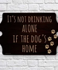 Promo 😉 Bars Tavern Shaped Wood Sign - It's Not Drinking Alone ⭐