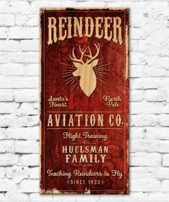 Cheapest 😍 Bars Reindeer Aviation - CUSTOMIZABLE Large Vintage Wooden Holiday Bar Sign - 11 3/4" X 23 3/4" 👍 -Outlet Bars Store lg sign wood 11x23 deer reindeer aviation web3 800x