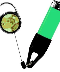 Buy 👍 Bars Lighter Leash® - Premium Clip - Paisley Series ❤️ -Outlet Bars Store ll prem web paisley green peach 2 800x