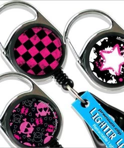 Budget ⭐ Bars Lighter Leash® Premium Clip - Grunge Pink And Black Series 🔥