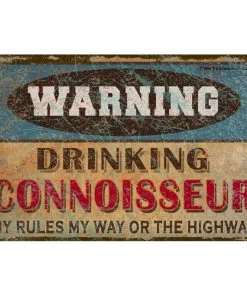 Best Sale ⌛ Bars Vintage Metal Bar Sign - 12" X 18" - Warning - CUSTOMIZABLE 🥰 -Outlet Bars Store metal bar sign warning connoisseur web 1 800x
