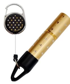 Coupon 🤩 Bars Mister Leash™ - Retractable Clip-on Atomizer For Hand Sanitizers - Gold Stars Design - Refillable ❤️