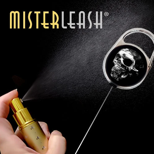 Outlet ⭐ Bars Mister Leash™ - Retractable Clip-on Atomizer For Hand Sanitizers - Chrome Skull Design - Refillable ✨ 4 Outlet ⭐ Bars Mister Leash™ - Retractable Clip-on Atomizer For Hand Sanitizers - Chrome Skull Design - Refillable ✨ - Image 2