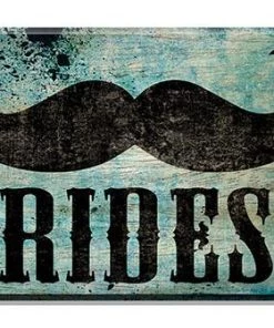 Discount 🥰 Bars Mustache Rides - Wood Plaque Kolorcoat™ Sign 🎉