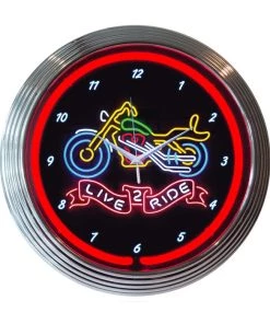 Best Pirce ✔️ Bars Live To Ride Neon Clock - 15" Diameter 😍