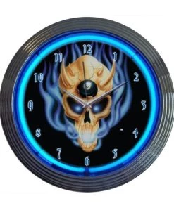 Best reviews of 👍 Bars Eight Ball Skull Neon Clock - 15" Diameter 🔔