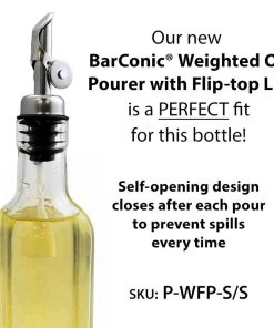 Flash Sale 🎉 Bars BarConic® Vintage Style Vinegar / Mixer / Oil Square Glass Bottle - 8 Ounce 🧨 -Outlet Bars Store new flip top oil and vinegar bottle pourer 1 5f387f39 9852 4088 8daf d35e7d85370a 800x