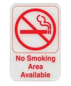 New 👏 Bars "No Smoking Area Available" Sign - 6" X 9" 🛒