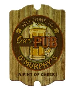 Coupon 🌟 Bars Customizable Wood Bar Sign - Tavern Shaped - Our Pub 🎉