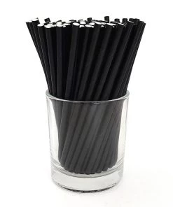 Best reviews of 😀 Bars BarConic® Biodegradable Solid Black Paper Sip Straws - 5 3/4" - 100 Pack 🛒