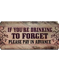Best deal 🥰 Bars Pay In Advance - Wood Plaque Kolorcoat™ Bar Sign 🛒