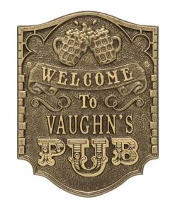 Wholesale 🛒 Bars Cast Aluminum Plaque - Pub "Welcome" Design - CUSTOMIZABLE 🌟 -Outlet Bars Store pub welcome plaque bpc 3 800x