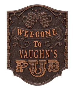 Wholesale 🛒 Bars Cast Aluminum Plaque - Pub "Welcome" Design - CUSTOMIZABLE 🌟 -Outlet Bars Store pub welcome plaque bpc 4 800x
