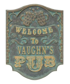 Wholesale 🛒 Bars Cast Aluminum Plaque - Pub "Welcome" Design - CUSTOMIZABLE 🌟 -Outlet Bars Store pub welcome plaque bpc 6 800x