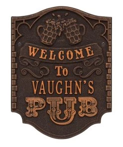Wholesale 🛒 Bars Cast Aluminum Plaque - Pub "Welcome" Design - CUSTOMIZABLE 🌟 -Outlet Bars Store pub welcome plaque bpc 7 800x