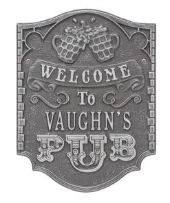 Wholesale 🛒 Bars Cast Aluminum Plaque - Pub "Welcome" Design - CUSTOMIZABLE 🌟 -Outlet Bars Store pub welcome plaque bpc 9 800x