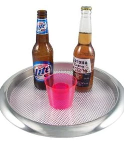 Best Sale 🔥 Bars Stainless Steel Serving Tray - 12 " Diameter W/ 1" Rim (Lip) ⌛