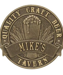 Outlet ✔️ Bars Cast Aluminum Plaque - "Round" Quality Craft Beer - CUSTOMIZABLE 🔔 -Outlet Bars Store round craft beer plaque bpc 3 800x