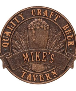 Outlet ✔️ Bars Cast Aluminum Plaque - "Round" Quality Craft Beer - CUSTOMIZABLE 🔔 -Outlet Bars Store round craft beer plaque bpc 4 800x