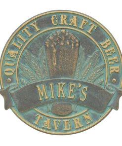 Outlet ✔️ Bars Cast Aluminum Plaque - "Round" Quality Craft Beer - CUSTOMIZABLE 🔔 -Outlet Bars Store round craft beer plaque bpc 6 800x