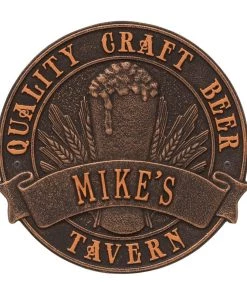 Outlet ✔️ Bars Cast Aluminum Plaque - "Round" Quality Craft Beer - CUSTOMIZABLE 🔔 -Outlet Bars Store round craft beer plaque bpc 7 800x