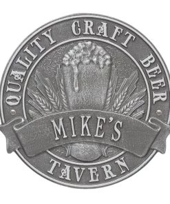 Outlet ✔️ Bars Cast Aluminum Plaque - "Round" Quality Craft Beer - CUSTOMIZABLE 🔔 -Outlet Bars Store round craft beer plaque bpc 9 800x