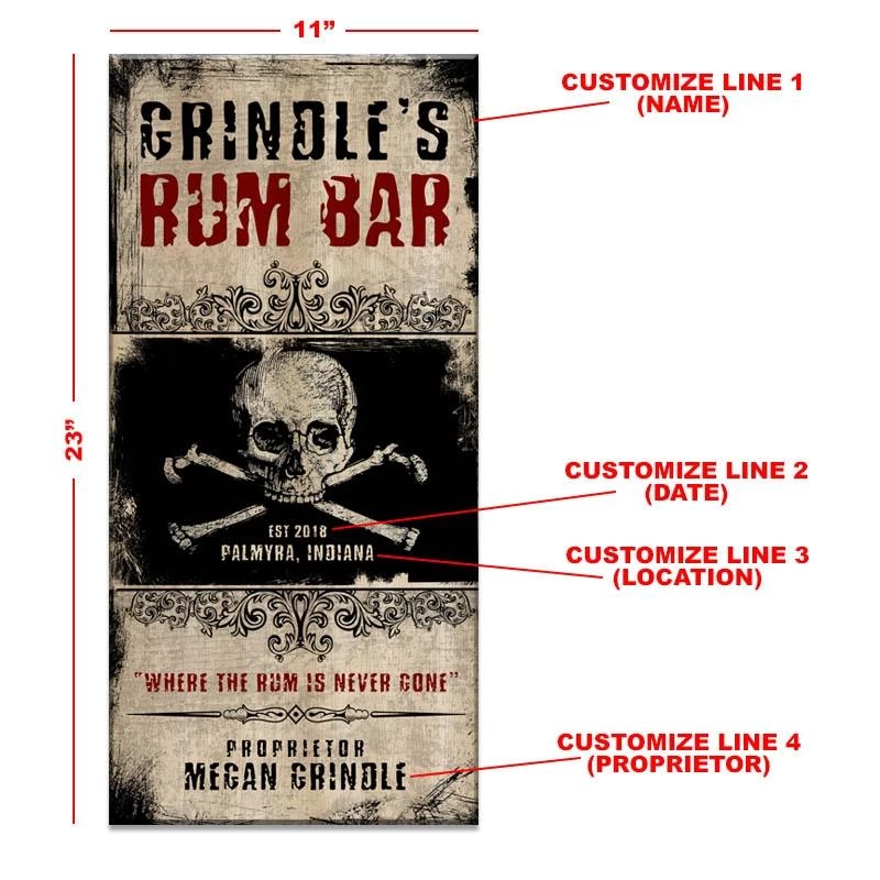 Brand new π Bars Rum Bar- CUSTOMIZABLE Large Vintage Wooden Bar Sign - 11 3/4" X 23 3/4" π 5 Brand new π Bars Rum Bar- CUSTOMIZABLE Large Vintage Wooden Bar Sign - 11 3/4" X 23 3/4" π - Image 3