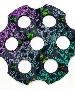 Top 10 ❤️ Bars 6-Shooter Wood Shot Glass Caddy Tray And Bottle Topper - "Large Skulls" ❤️