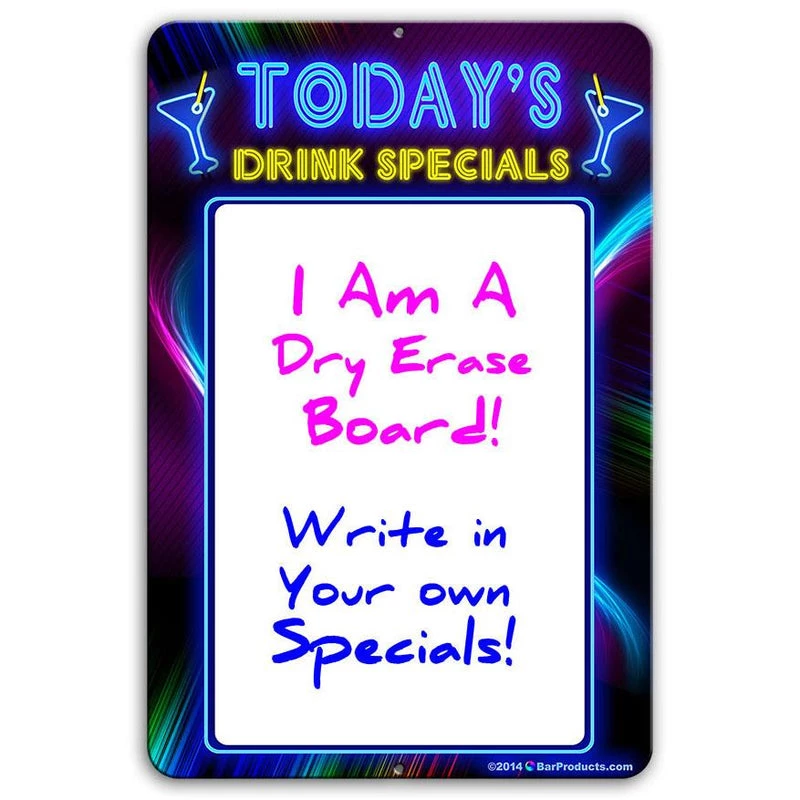 Deals 🎉 Bars Today's Drink Specials - Dry Erase Metal Bar Signs - Neon Themed ❤️ 3 Deals 🎉 Bars Today's Drink Specials - Dry Erase Metal Bar Signs - Neon Themed ❤️