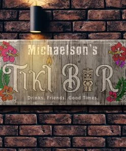 New 👍 Bars CUSTOMIZABLE Large Plank Sign - 11 3/4" X 23 3/4" - Tiki - Multiple Color Options ✔️ -Outlet Bars Store sign wood 11x23 tiki brick bg gray 1000x1000 ef9eb08c fa15 434c a055 b98fbd383112 800x