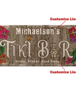 New 👍 Bars CUSTOMIZABLE Large Plank Sign - 11 3/4" X 23 3/4" - Tiki - Multiple Color Options ✔️ -Outlet Bars Store sign wood 11x23 tiki white bg customize line 1 2 1000x1000 800x