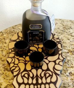 Discount 😀 Bars Shot Glass And Bottle Caddy - Elegant Skull 🥰 -Outlet Bars Store skull shot tray sugar5 web2 800x