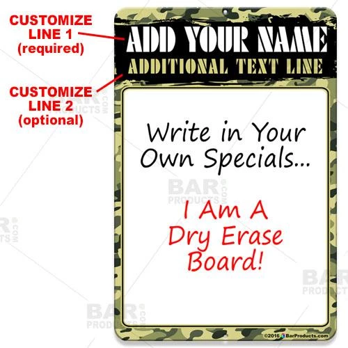 Best deal 🔔 Bars Dry Erase Specials Sign - ADD YOUR NAME - Camouflage Pattern Template 🥰 4 Best deal 🔔 Bars Dry Erase Specials Sign - ADD YOUR NAME - Camouflage Pattern Template 🥰 - Image 2