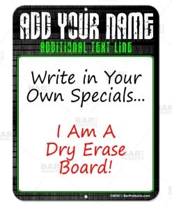 Discount ✨ Bars Dry Erase Specials Sign - ADD YOUR NAME - Stone Template 💯 -Outlet Bars Store specials sign dry erase 9x12 stone bp 800 800x
