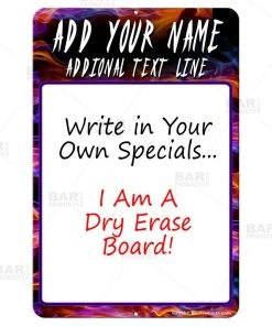 Hot Sale 🔥 Bars Dry Erase Specials Sign - ADD YOUR NAME - Colorful Abstract Template 🤩