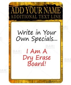 Best deal 🎉 Bars Dry Erase Specials Sign - ADD YOUR NAME - Gold Grunge Template ❤️
