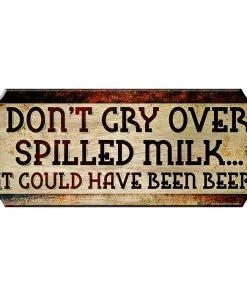 Discount 😀 Bars Spilled Milk - Wood Plaque Kolorcoat™ Bar Sign ⌛