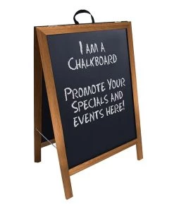 Coupon ✔️ Bars A-Frame Sidewalk Chalkboard Sign – Double Sided - Stained Wood Frame 😍