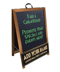 Discount 🥰 Bars "ADD YOUR NAME" A-Frame Sidewalk Chalkboard Sign – Double Sided - Wood Finish Options - Design 3 😉
