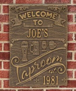 Wholesale 🛒 Bars Cast Aluminum Plaque - Taproom Brew Pub Design - CUSTOMIZABLE ⌛ -Outlet Bars Store taproom plaque bpc 2 800x