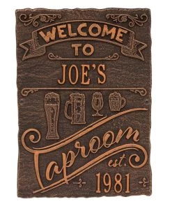 Wholesale 🛒 Bars Cast Aluminum Plaque - Taproom Brew Pub Design - CUSTOMIZABLE ⌛ -Outlet Bars Store taproom plaque bpc 6 800x