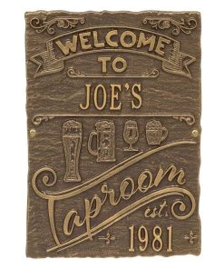 Wholesale 🛒 Bars Cast Aluminum Plaque - Taproom Brew Pub Design - CUSTOMIZABLE ⌛ -Outlet Bars Store taproom plaque bpc 7 800x