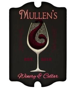 Flash Sale 🔥 Bars Tavern Shaped Wood Bar Sign - Winery And Cellar - CUSTOMIZABLE ✨