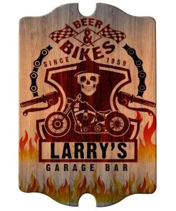 Promo 👍 Bars Biker - Custom Tavern Shaped Wood Bar Sign 😀